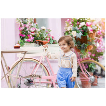 Load image into Gallery viewer, BOYS CREAM &amp; BLUE "ALEXANDER" HAND SMOCKED BUSTER SUIT
