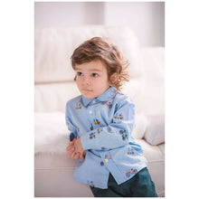 Load image into Gallery viewer, BOYS OXFORD COTTON " BICYCLE" EMBROIDERED SHIRT
