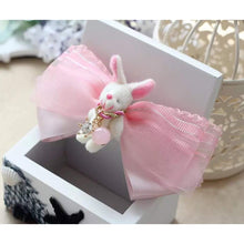 Load image into Gallery viewer, TWO GROSGRAIN RIBBON CUTE BUNNY HAIRCLIP &amp; GIFT BAG
