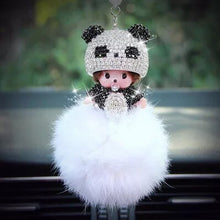 Load image into Gallery viewer, PACK OF 4 FLUFFY MONCHICHI GIRL RHINESTONE CRYSTAL KEY CHAIN FASHION DOLL HANDBAG PENDANT CHARM.
