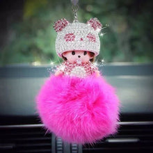 Load image into Gallery viewer, PACK OF 4 FLUFFY MONCHICHI GIRL RHINESTONE CRYSTAL KEY CHAIN FASHION DOLL HANDBAG PENDANT CHARM.
