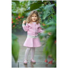 Load image into Gallery viewer, COTTON KNITTED HOUNDSTOOTH PATTERN SKIRT @ CARDIGAN SET
