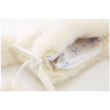 Load image into Gallery viewer, TWO ADORABLE SYNTHETIC FUR IVORY &amp; HONEY COLOURS POM-POM SHOULDER BAG.
