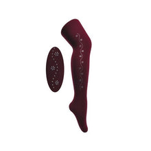 Load image into Gallery viewer, "LANSA" PACK OF 4 BURGUNDY SWAROVSKI EMBELLISHED 40DEN TIGHTS
