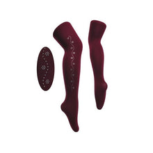 Load image into Gallery viewer, "LANSA" PACK OF 4 BURGUNDY SWAROVSKI EMBELLISHED 40DEN TIGHTS
