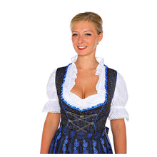 Load image into Gallery viewer, Black 3 pcs. Dirndl with blue paisley pattern
