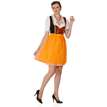 Load image into Gallery viewer, 3tlg. Midi dirndl with orange apron
