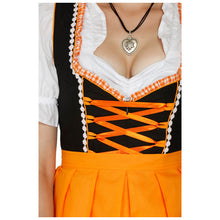 Load image into Gallery viewer, 3tlg. Midi dirndl with orange apron
