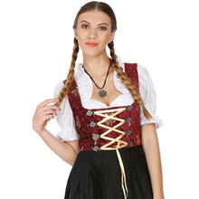 Load image into Gallery viewer, 3-piece Dirndl red with elaborate embroidery
