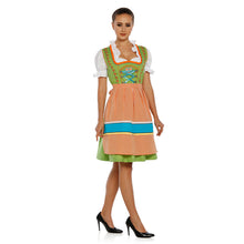 Load image into Gallery viewer, 3tlg. Good mood dirndl black red orange plaid with blouse and apron
