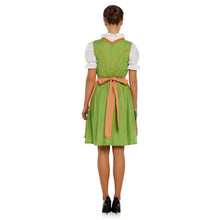 Load image into Gallery viewer, 3tlg. Good mood dirndl black red orange plaid with blouse and apron
