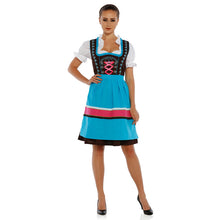 Load image into Gallery viewer, 3tlg. Dirndl Black Light blue with blouse and apron
