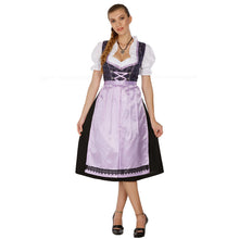 Load image into Gallery viewer, Exclusive Dirndl 3 pcs. black, purple with apron
