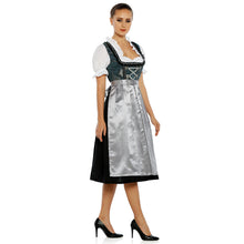 Load image into Gallery viewer, Modern 3pcs. Dirndl with silver apron and blouse
