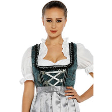 Load image into Gallery viewer, Modern 3pcs. Dirndl with silver apron and blouse
