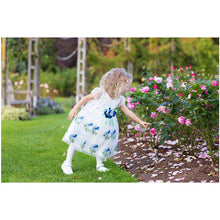 Load image into Gallery viewer, GIRLS "WISTERIA" EMBROIDERED ORGANZA DRESS WITH DETACHABLE BROOCH
