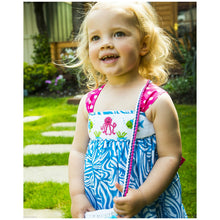 Load image into Gallery viewer, " OCEAN BREEZE" HAND SMOCKED HAND EMBROIDERED PINAFORE DRESS. CLEARANCE!
