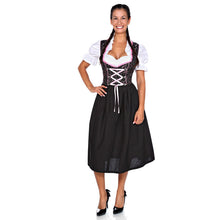 Load image into Gallery viewer, Black 3 pcs. Dirndl with pink paisley pattern
