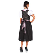Load image into Gallery viewer, Black 3 pcs. Dirndl with pink paisley pattern
