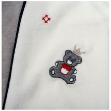Load image into Gallery viewer, " TEDDIES FOR BABIES " IVORY VELOUR EMBROIDERED BABYGROW
