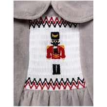 Load image into Gallery viewer, GREY VELOUR " THE GUARD " BABY BOY SMOCKED ROMPER
