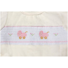 Load image into Gallery viewer, CREAM VELOUR " PINK BUGGY" 2 PIECE PYJAMA SET
